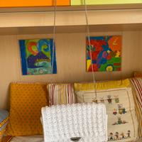 Borsa a spalla bianca fatta a mano