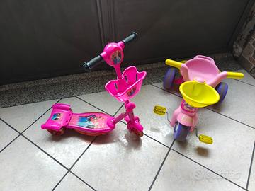 monopattino  principesse e triciclo Minnie