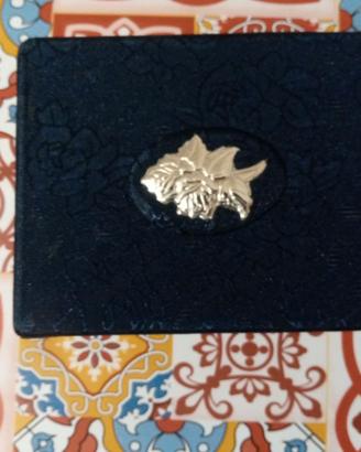 Portagioielli stoffa e fiore in silver