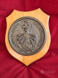 CREST Targa araldica Luigi di Savoia stemma bronzo