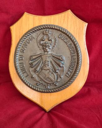 CREST Targa araldica Luigi di Savoia stemma bronzo