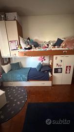 Letto a castello contenitore e armadio