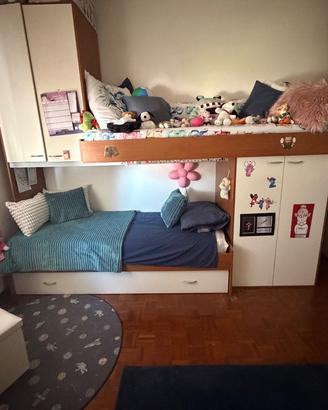 Letto a castello contenitore e armadio