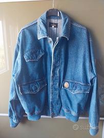 giubbotto jeans marca trussardi jeans vintage