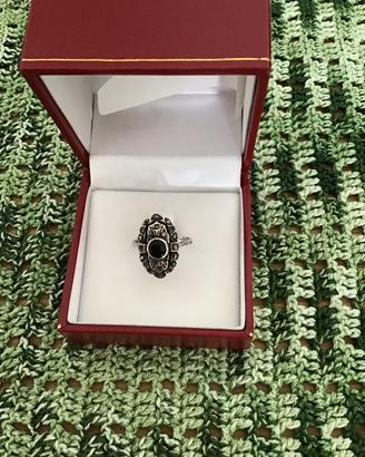 Anello Argento e Onice