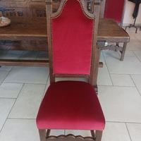 Sedia in legno e velluto