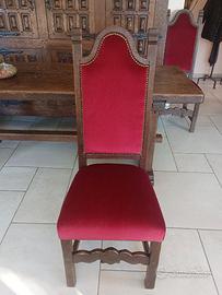 Sedia in legno e velluto