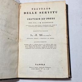 Libro Antico 1832  Trattato delle servitù Mercurio