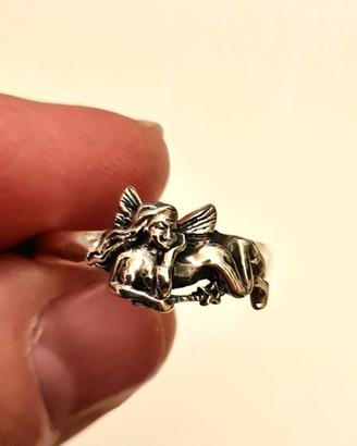 Anello argento fatina stile Art Nouveau