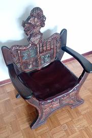 Poltrona in legno stile rinascimentale 