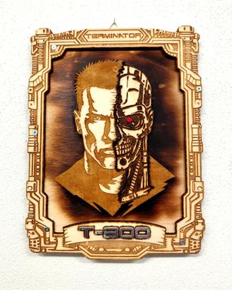 Quadretto artigianale in legno Terminator