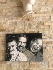 Quadro Dipinto ''Aldo Giovanni e Giacomo'' firmato