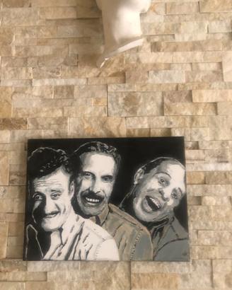 Quadro Dipinto ''Aldo Giovanni e Giacomo'' firmato