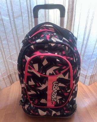 Zaino Trolley Scuola Seven 7.1 rosa e nero