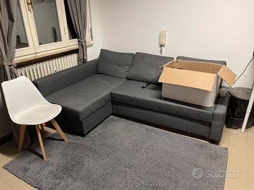 Divano letto angolare grigio