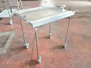  carrello inox con rotaie usato
