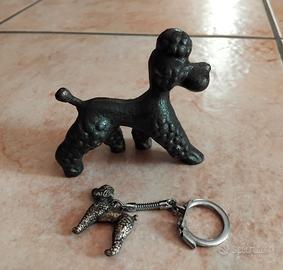STATUETTA PORTACHIAVI CANE BARBONCINO VINTAGE 