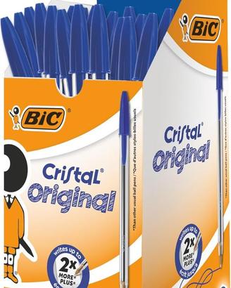 BIC Penne Blu a Sfera, Cristal Original, Punta Med