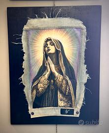 Madonna Addolorata - Unique Hand-Painted Denim Pop