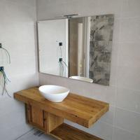 mobile bagno 120 completo in legno vecchio sospeso