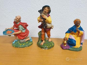 FONTANINI - n.3 statuine presepe cartapesta 18 cm