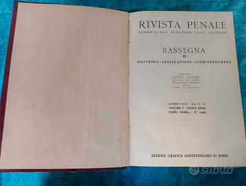 "Rivista Penale" 1934 Vol. V (Longhi) - Rara