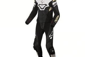 MACNA Tuta Moto Pelle Uomo TRACKTIX 2 pezzi Bianca