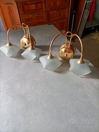 coppia Applique in vetro satinato