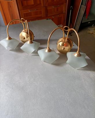 coppia Applique in vetro satinato