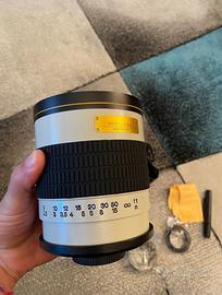 Obiettivo 500 mm F6.3 manuale compat Canon Nikon