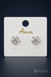 Orecchini Eleganti a Forma di Fiore con Cristalli