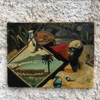 Quadro -Simboli di Napoli- dipinto a olio su tela