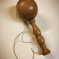 Antico gioco scultura bosso XIX sec boccia palla