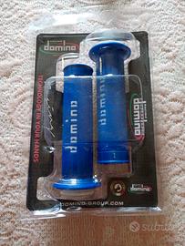 manopole domino blu per moto 