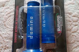 manopole domino blu per moto 
