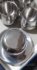 Tazzine termiche AMC in acciaio inox, mai usate