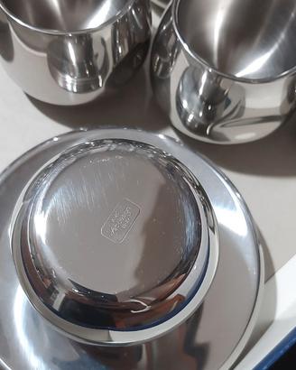 Tazzine termiche AMC in acciaio inox, mai usate