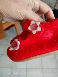 pantofole bimba num 20 in lana cotta