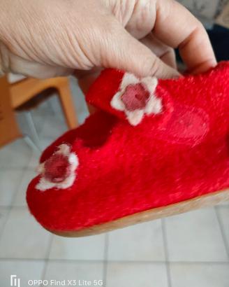 pantofole bimba num 20 in lana cotta