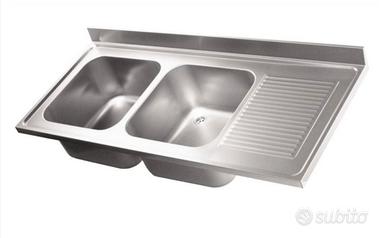 Lavello cucina con gocciolatoio Inox con sifone 