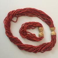 Collana e braccialetto in corallo rosso