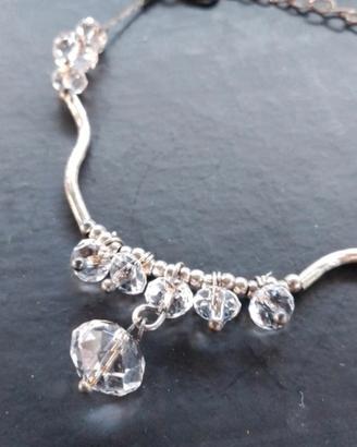 Braccialetto cristalli e argento 