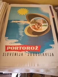 manifesto poster pubblicitario Portoroz Slovenia