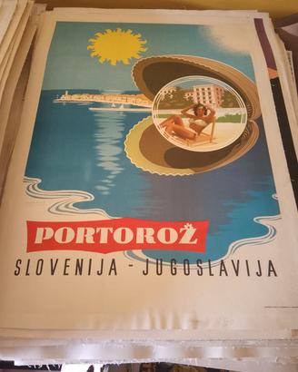 manifesto poster pubblicitario Portoroz Slovenia