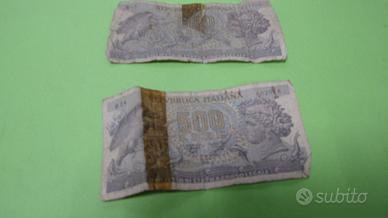 Kit 2 pezzi - Banconota REPUBBLICA ITALIANA 500 LI