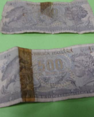 Kit 2 pezzi - Banconota REPUBBLICA ITALIANA 500 LI