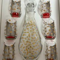 Set bottiglia e bicchieri da liquore natalizio