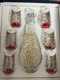Set bottiglia e bicchieri da liquore natalizio