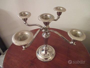 Vecchio candelabro candeliere argentato