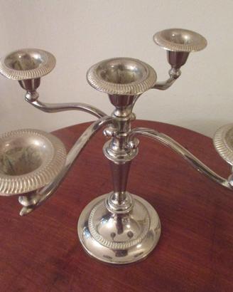 Vecchio candelabro candeliere argentato
